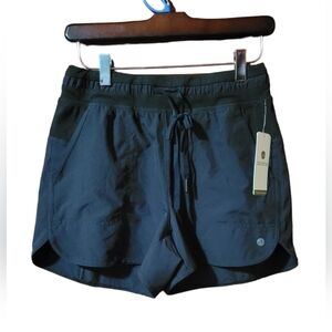 Apana Shorts S Black NWT Elastic Waist Drawstring Pull On Summer Pockets Yoga